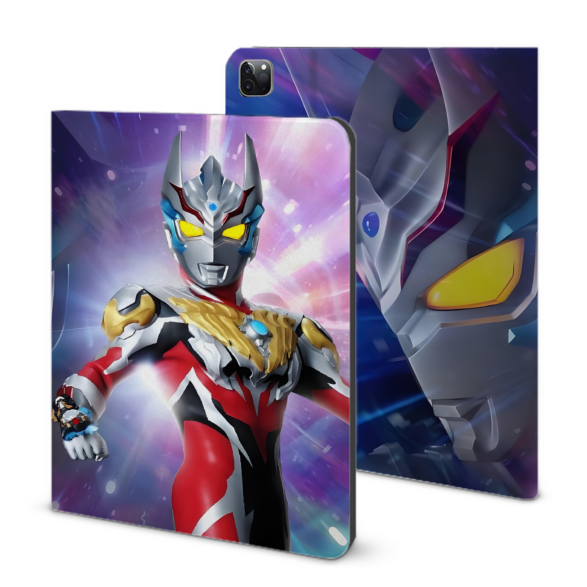 （画像用） ウルトラマン Ultraman IPad ケース ブック型 PUレザー TPU 耐衝撃 軽量 薄型 ペン収納なし 全面保護 IPad 各モデル対応